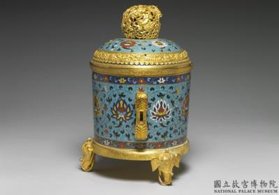 图片[2]-Copper lidded incense burner with cloisonne enamel decor of flowers, Qing dynasty, Qianlong reign (1736-1795)-China Archive